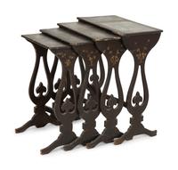 A Victorian Japanned Nest of Four Tables