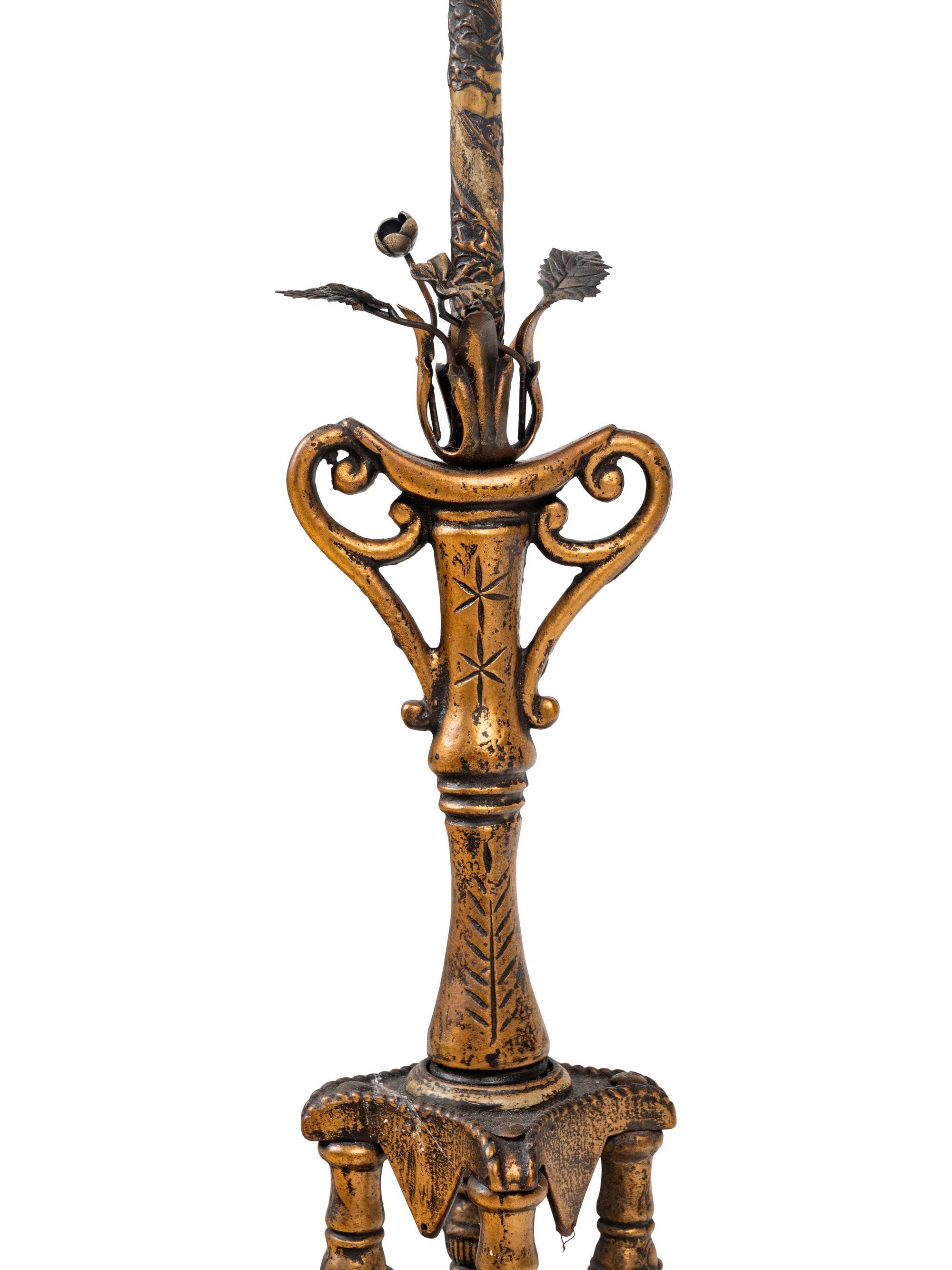 A Gilt Metal Floor Lamp