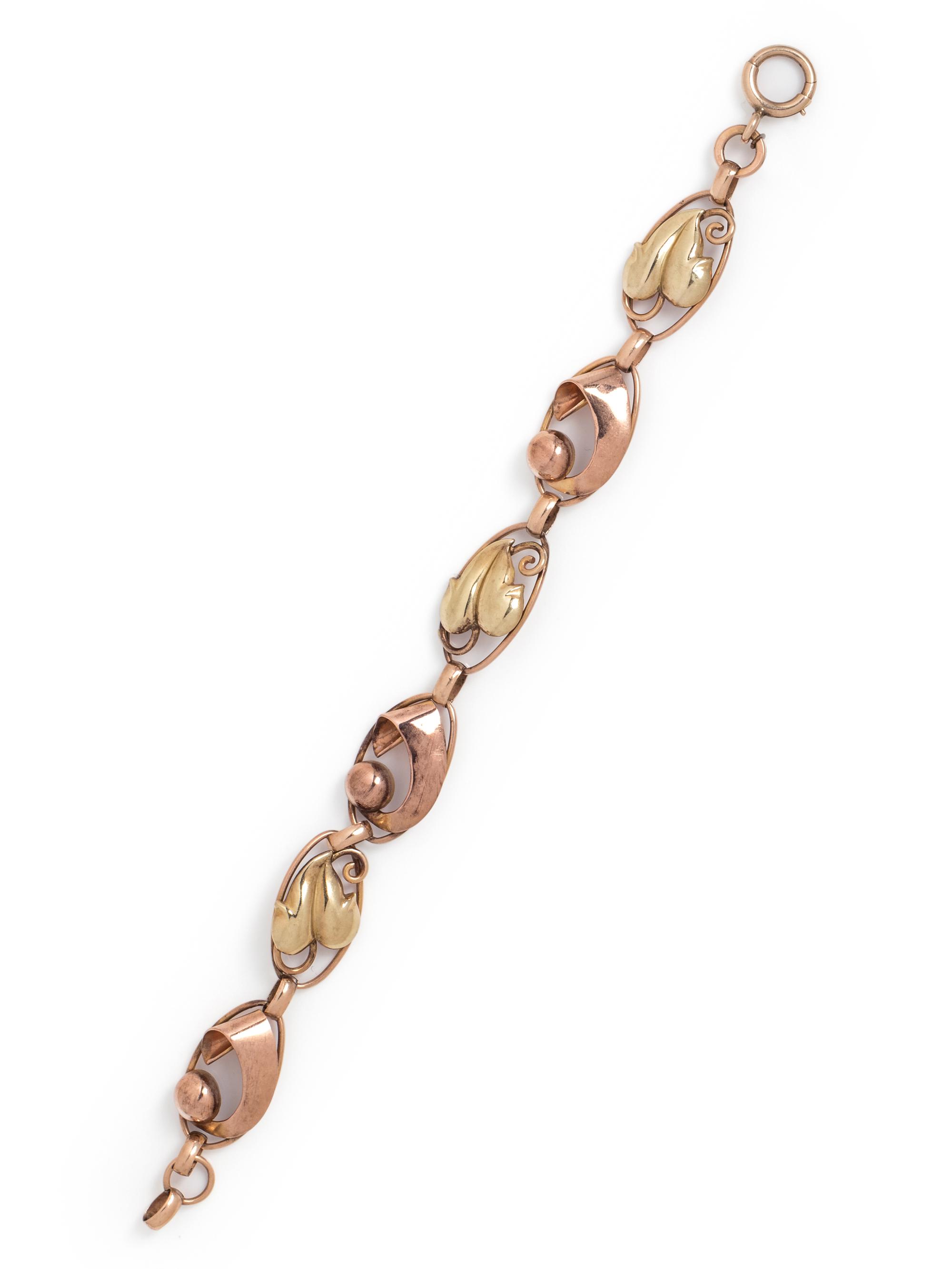 RETRO, BICOLOR GOLD BRACELET