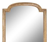 A Louis XVI Style Carved and Gray Painted Pier Mirror