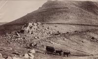 A group of five photographs (854. The Loop; 699. A Glimpse of Pikes Peak. Briarhurst; 1007. Marshall Pass; 3232. Summit of Fremont Pass, 11540 ft.; Untitled (Crossing over a pass))