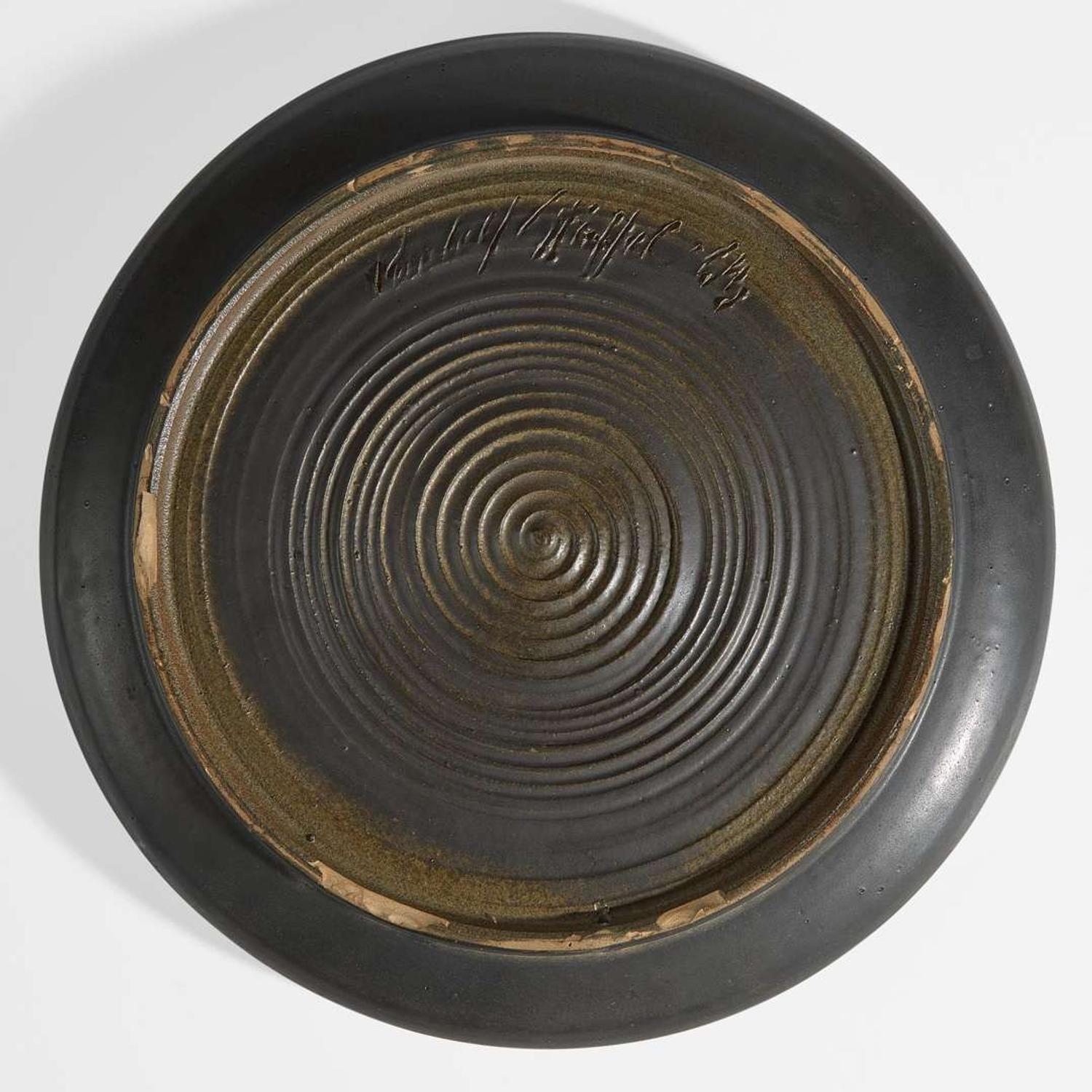 Rudy Staffel (American, 1911-2002) A Charger, Plate, and Bowl, USA, circa 1950s