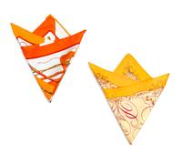 A Pair of Hermes Silk Pocket Squares, 16" x 16".