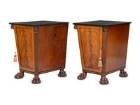 A Pair of Regency Mahogany Pedestal Cabinets