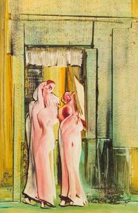 Salah Taher, (Egyptian, 1911-2007), Woman in Souk, 1977