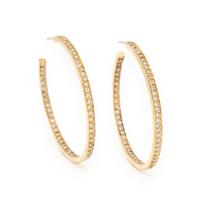 Yellow Gold and Diamond Inside-Out Hoop Earrings