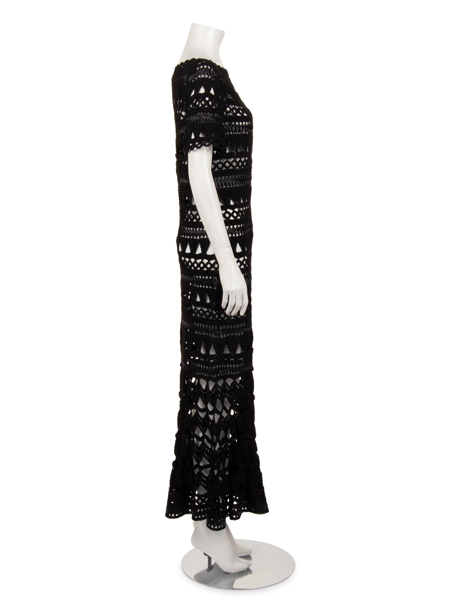 Oscar de la Renta Silk Crochet Dress, Resort 2018