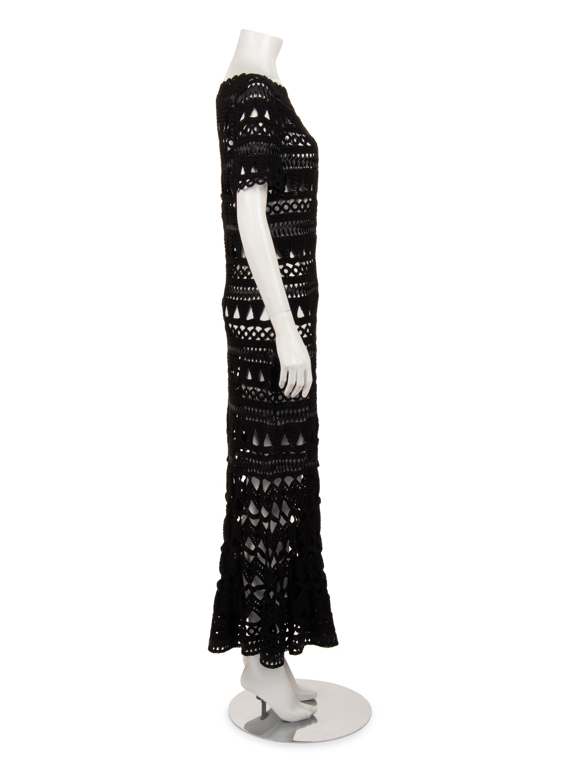 Oscar de la Renta Silk Crochet Dress, Resort 2018