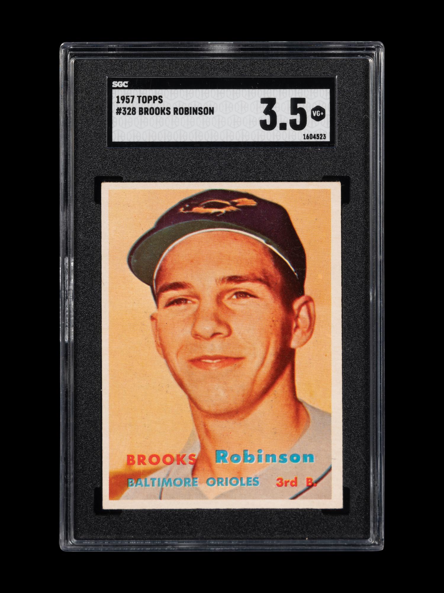 A 1957 Topps Brooks Robinson Rookie Baseball Card No. 328 (SGC 3.5 VG+)