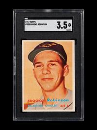 A 1957 Topps Brooks Robinson Rookie Baseball Card No. 328 (SGC 3.5 VG+)