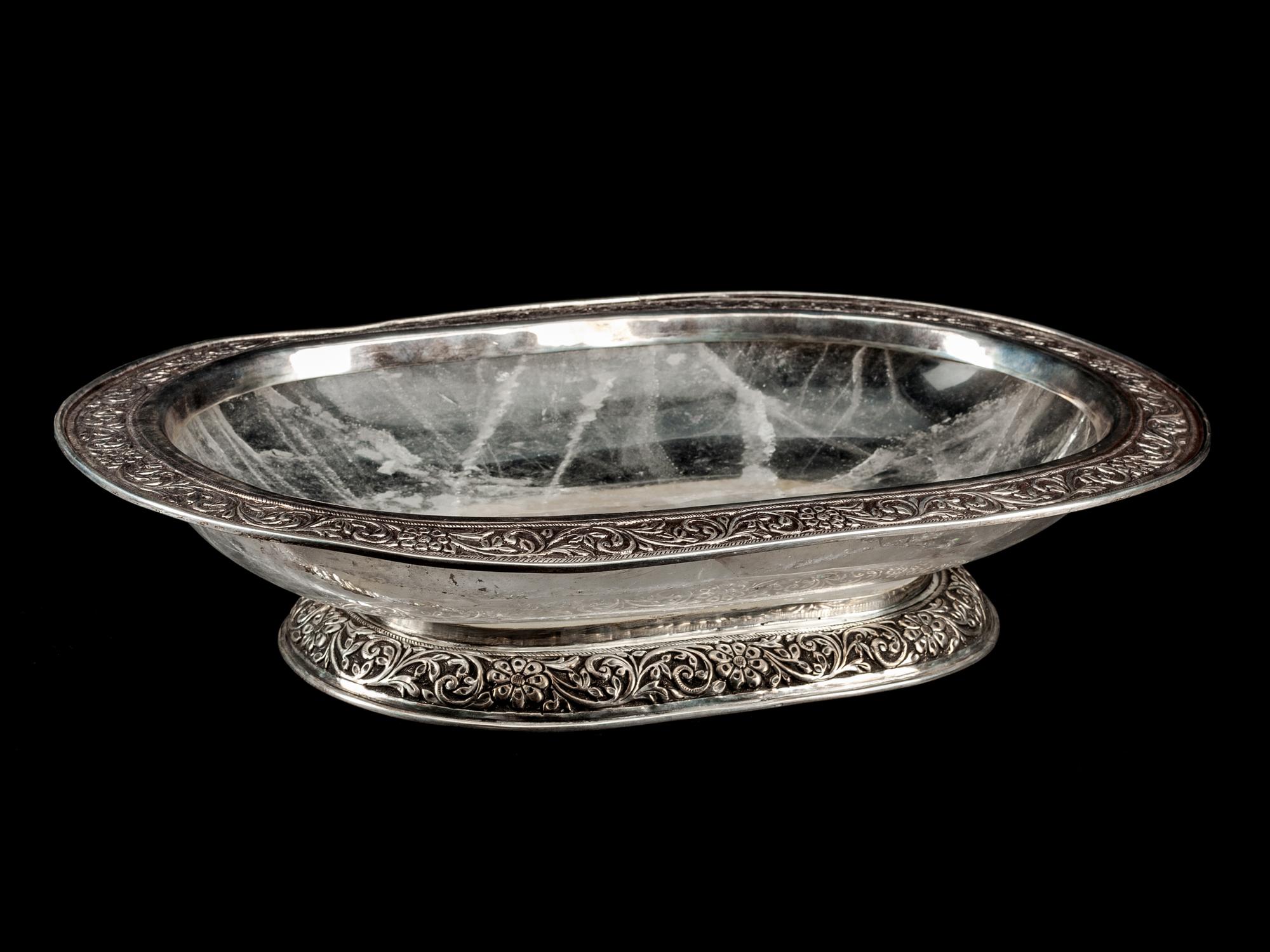 A Silver Mounted Rock Crystal Bowl