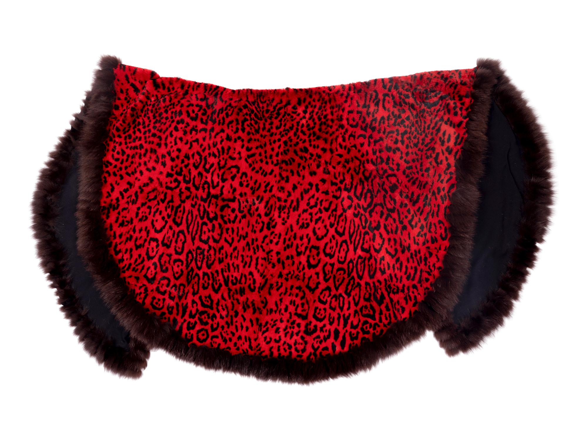Yves Saint Laurent Leopard Print Fur Poncho, 1980-90s