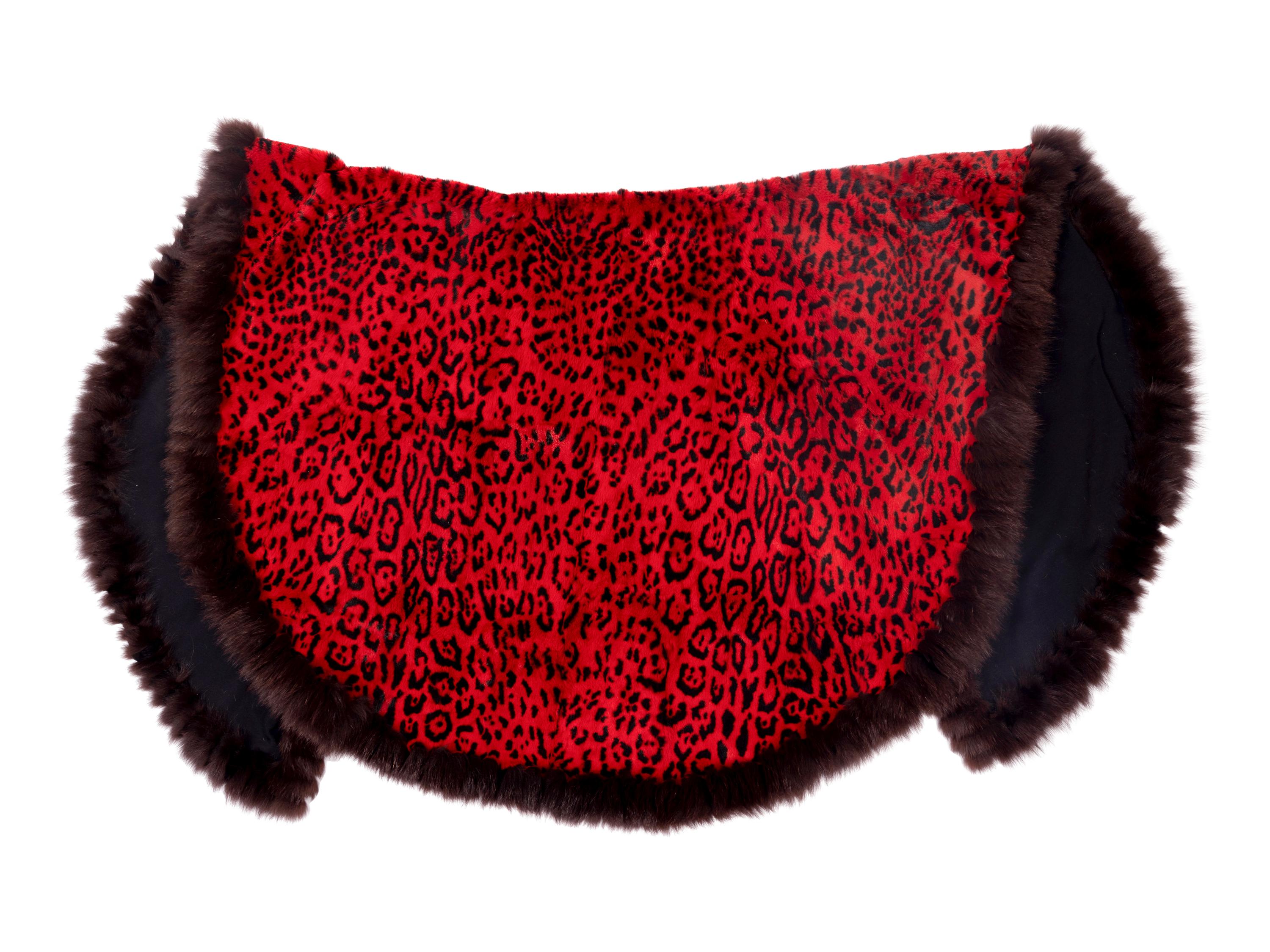 Yves Saint Laurent Leopard Print Fur Poncho, 1980-90s
