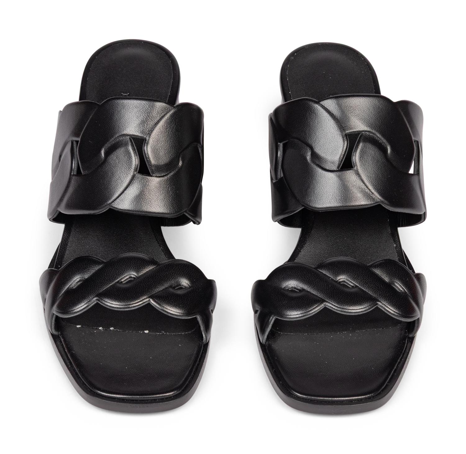 HERMÈS, GABY HEELED LEATHER SANDALS