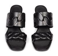 HERMÈS, GABY HEELED LEATHER SANDALS