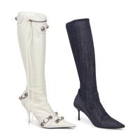 TWO PAIRS OF DESIGNER BOOTS, BALENCIAGA AND MIU MIU