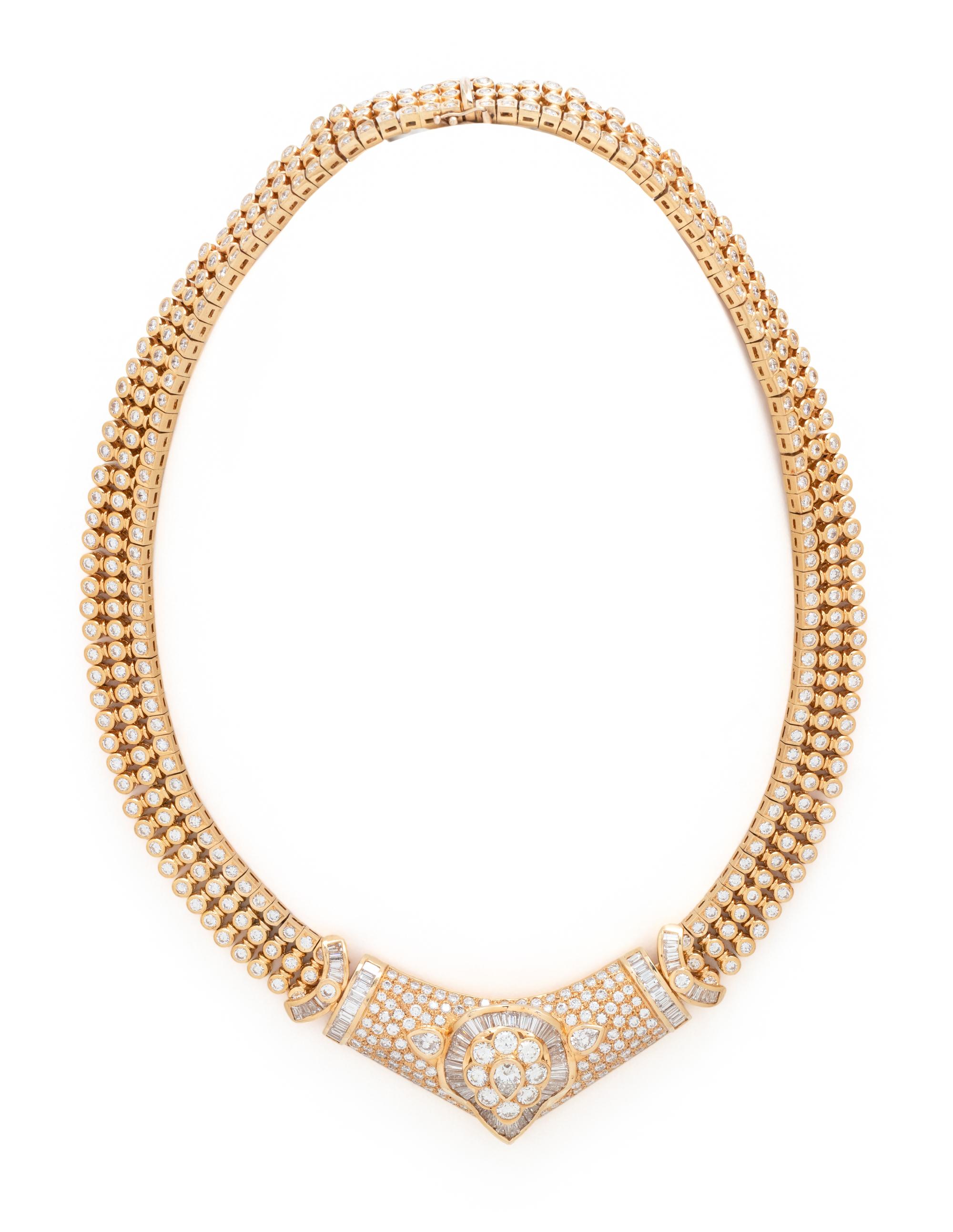 YELLOW GOLD AND DIAMOND NECKLACE