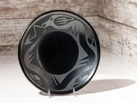 Blackware Pottery Plate, with Avanyu 1943-1956