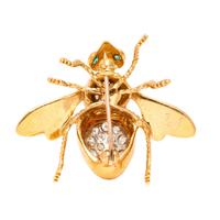 YELLOW GOLD AND DIAMOND BEE BROOCH