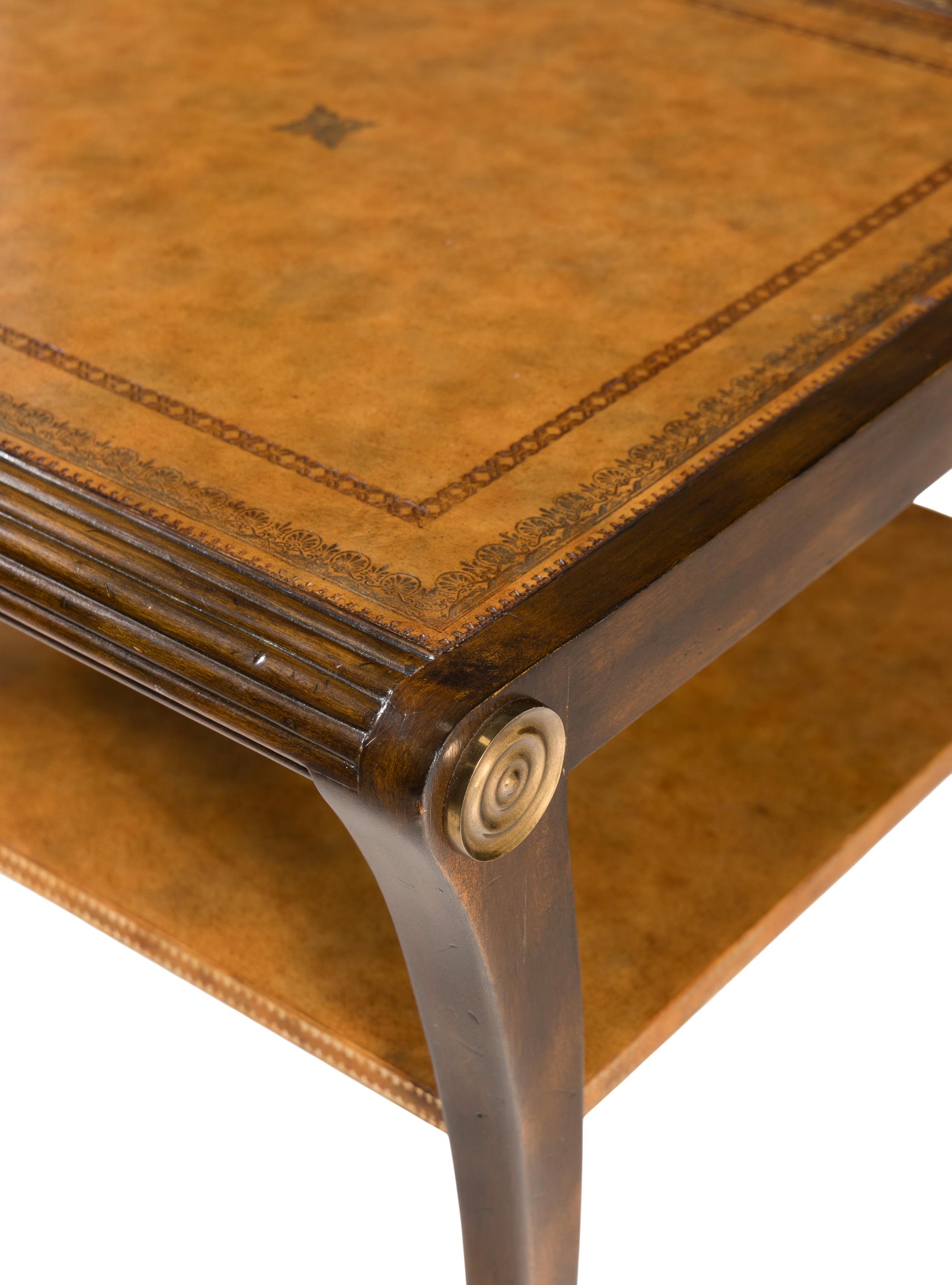 A Regency Style Gilt Bronze Mounted Mahogany Side Table
