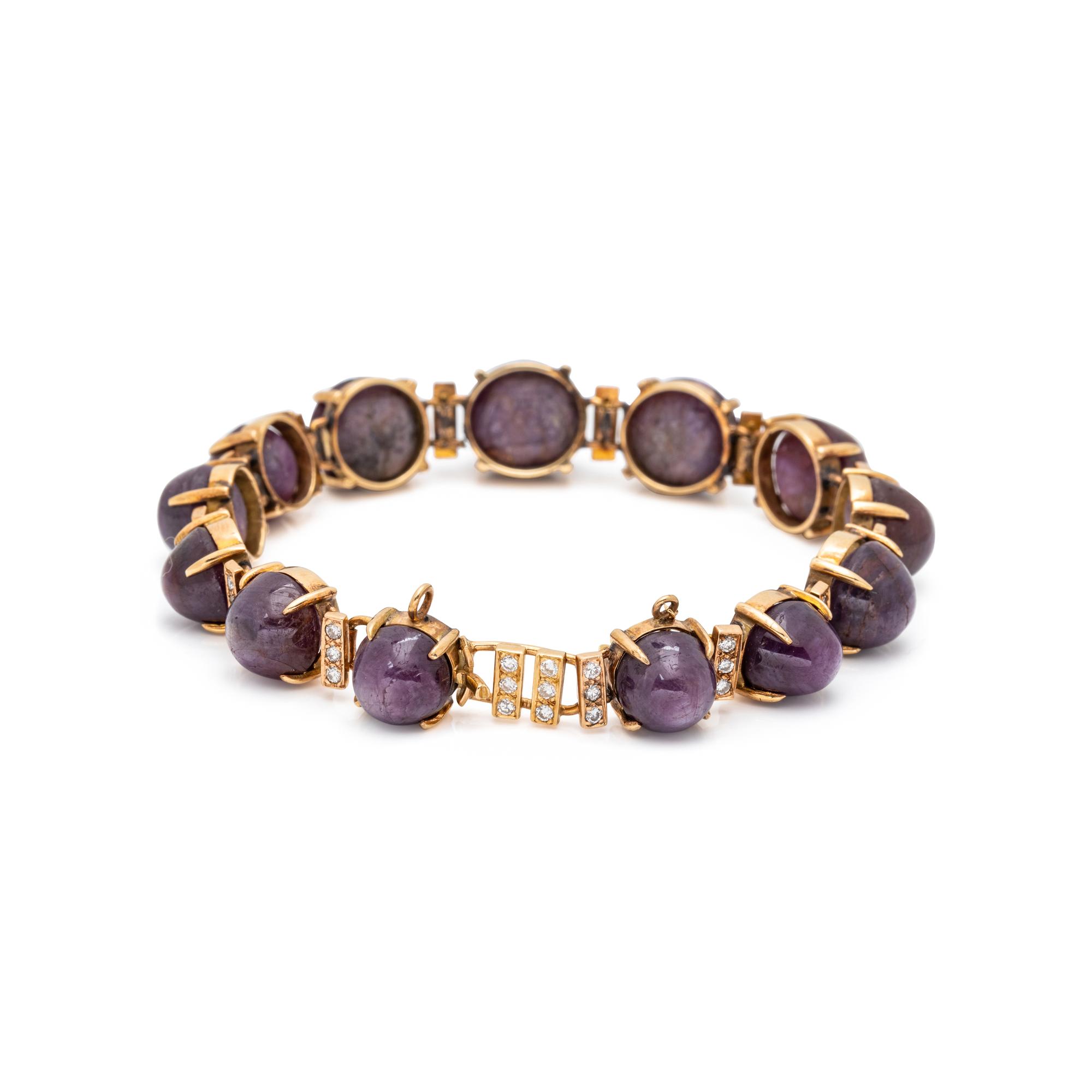 STAR RUBY AND DIAMOND BRACELET