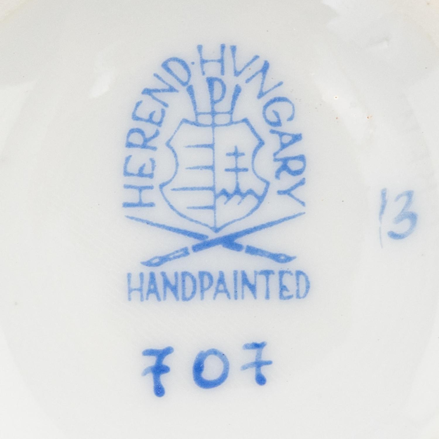 An Extensive Herend Rothschild Bird Porcelain Table Service