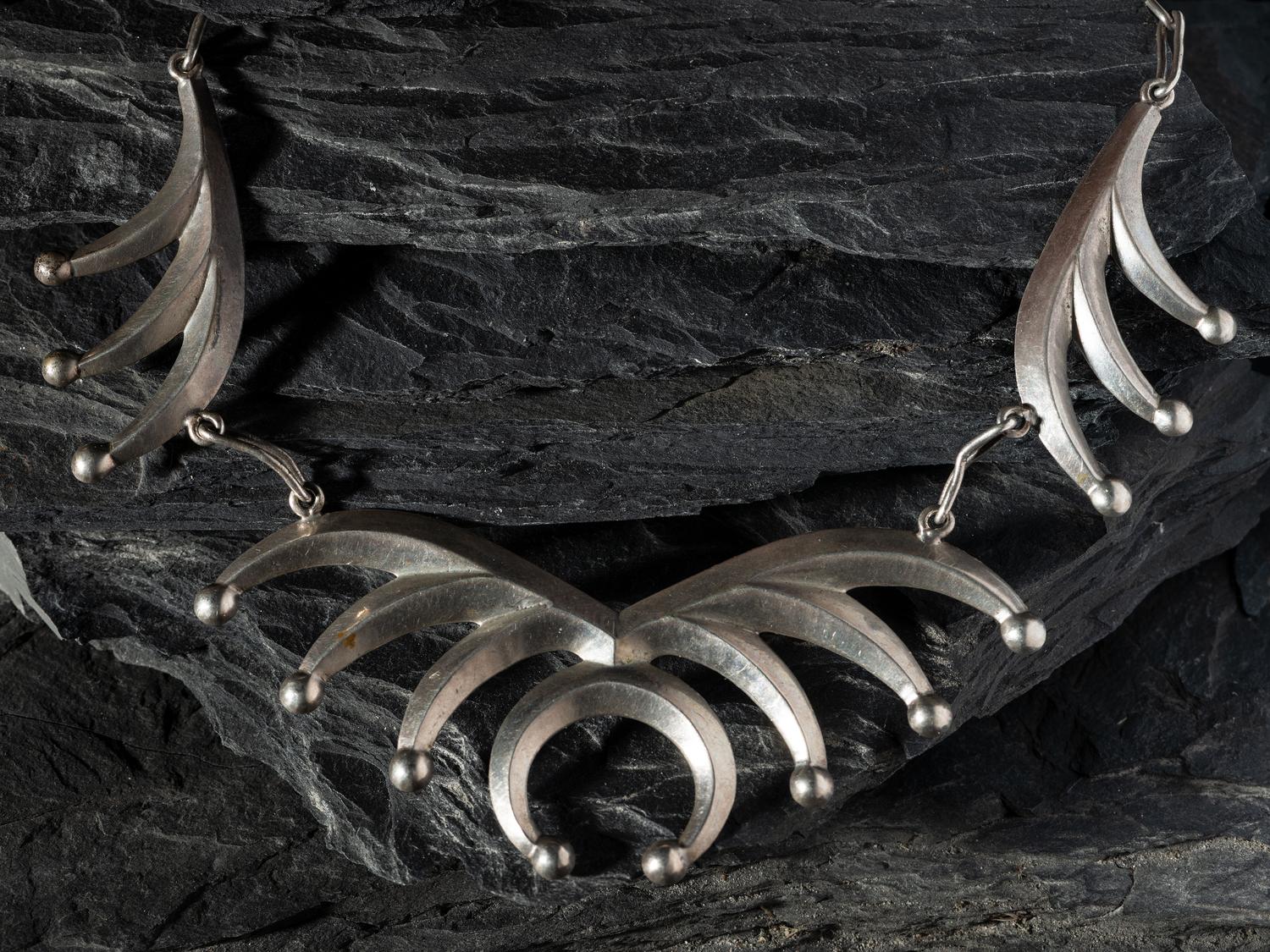 Navajo Sandcast Silver Necklace