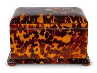 A Victorian Tortoiseshell Tea Caddy — LATE 19TH CENTURY