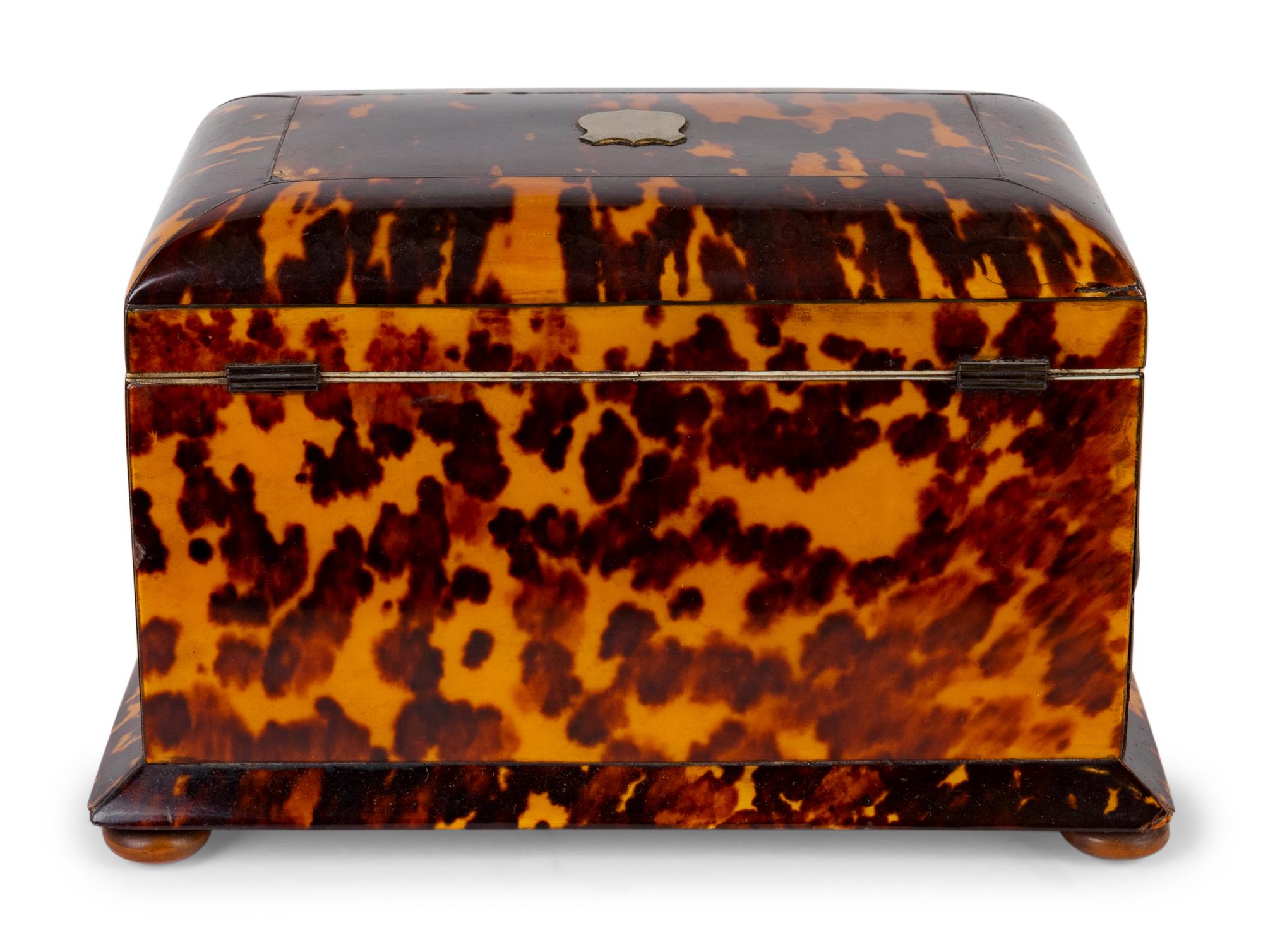 A Victorian Tortoiseshell Tea Caddy — LATE 19TH CENTURY