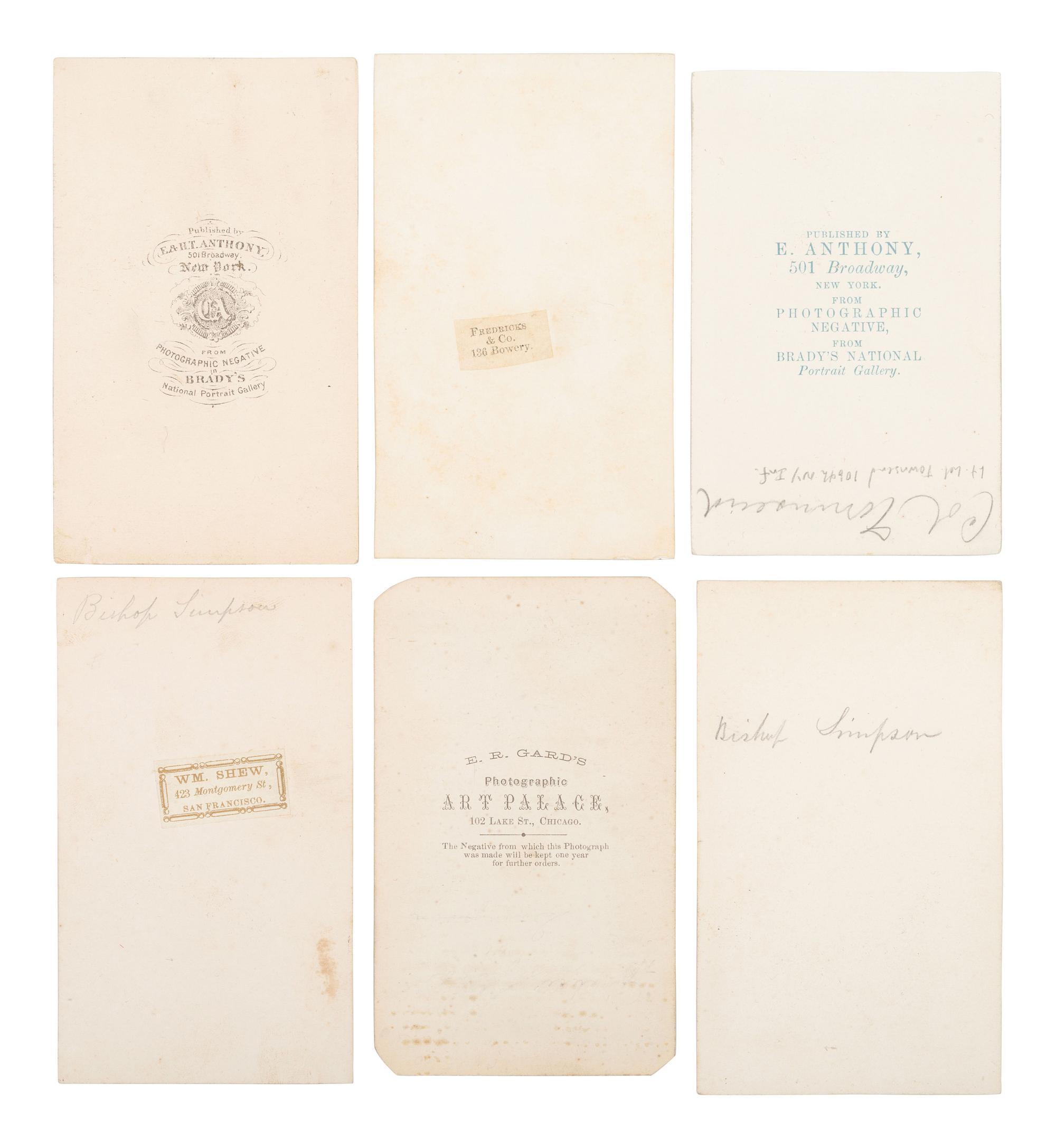 [LINCOLN, Abraham (1809-1865)]. CDVs featuring members of the honor guard that accompanied Lincoln's body from Washington, DC to Springfield, IL, & other key figures in charge of the funeral.