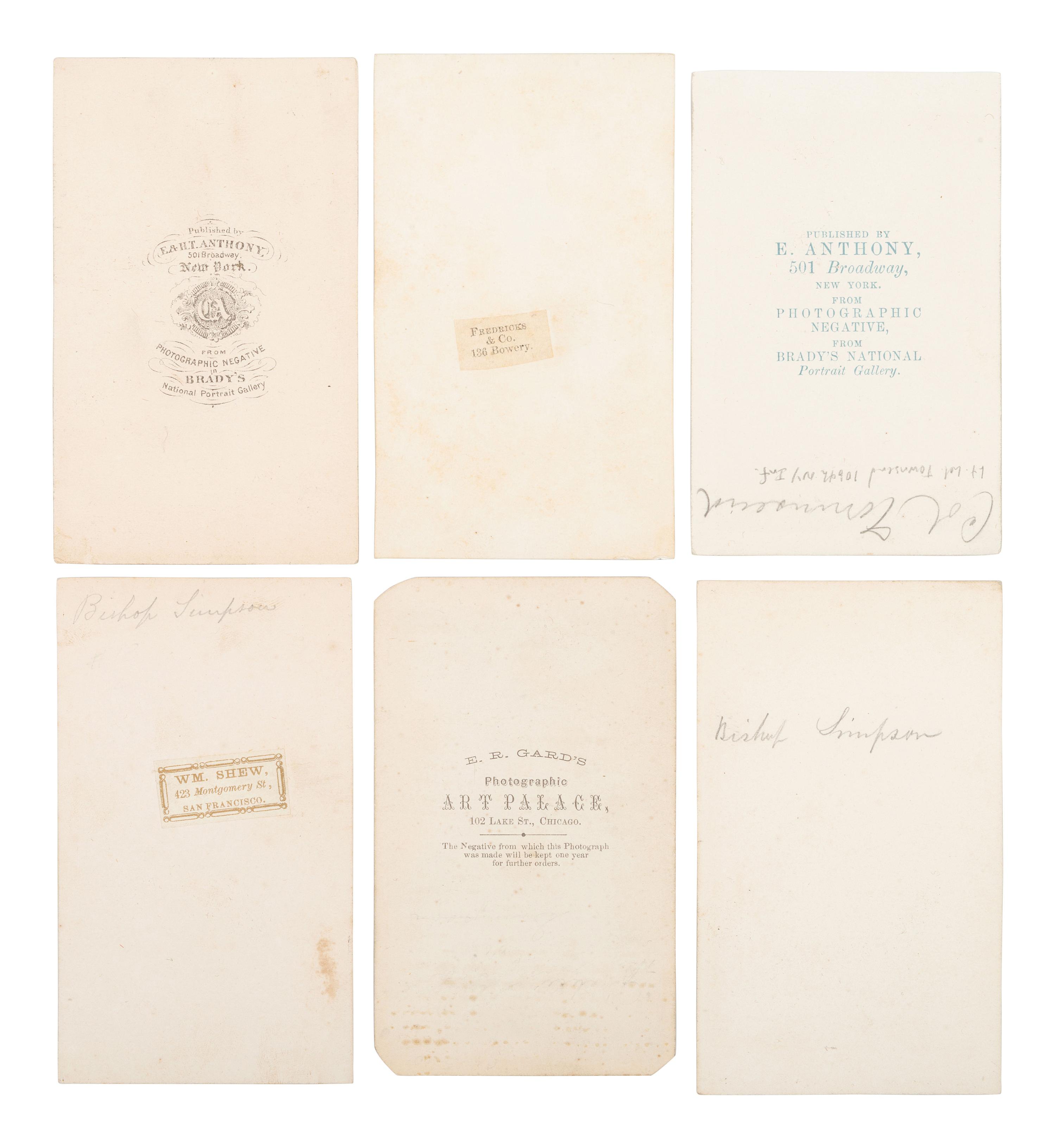 [LINCOLN, Abraham (1809-1865)]. CDVs featuring members of the honor guard that accompanied Lincoln's body from Washington, DC to Springfield, IL, & other key figures in charge of the funeral.