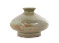 A Korean Celadon Glazed Stoneware Oil Bottle KORYEO PERIOD, 13TH CENTURY Height 2 3/8 inches. — KORYEO PERIOD, 13TH CENTURY