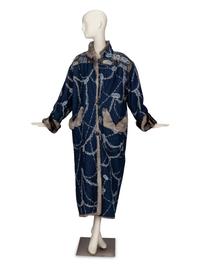 Zandra Rhodes Fur-Lined Denim Painted Coat, 1980s