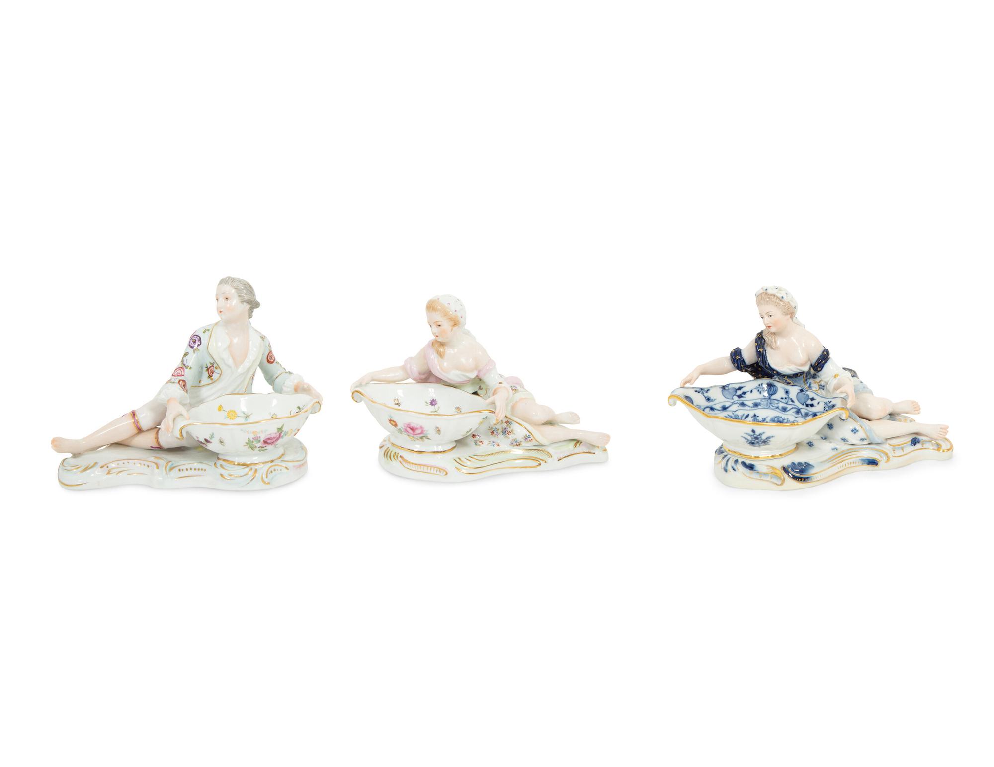 A Group of Three Meissen Porcelain Sweetmeat Dishes