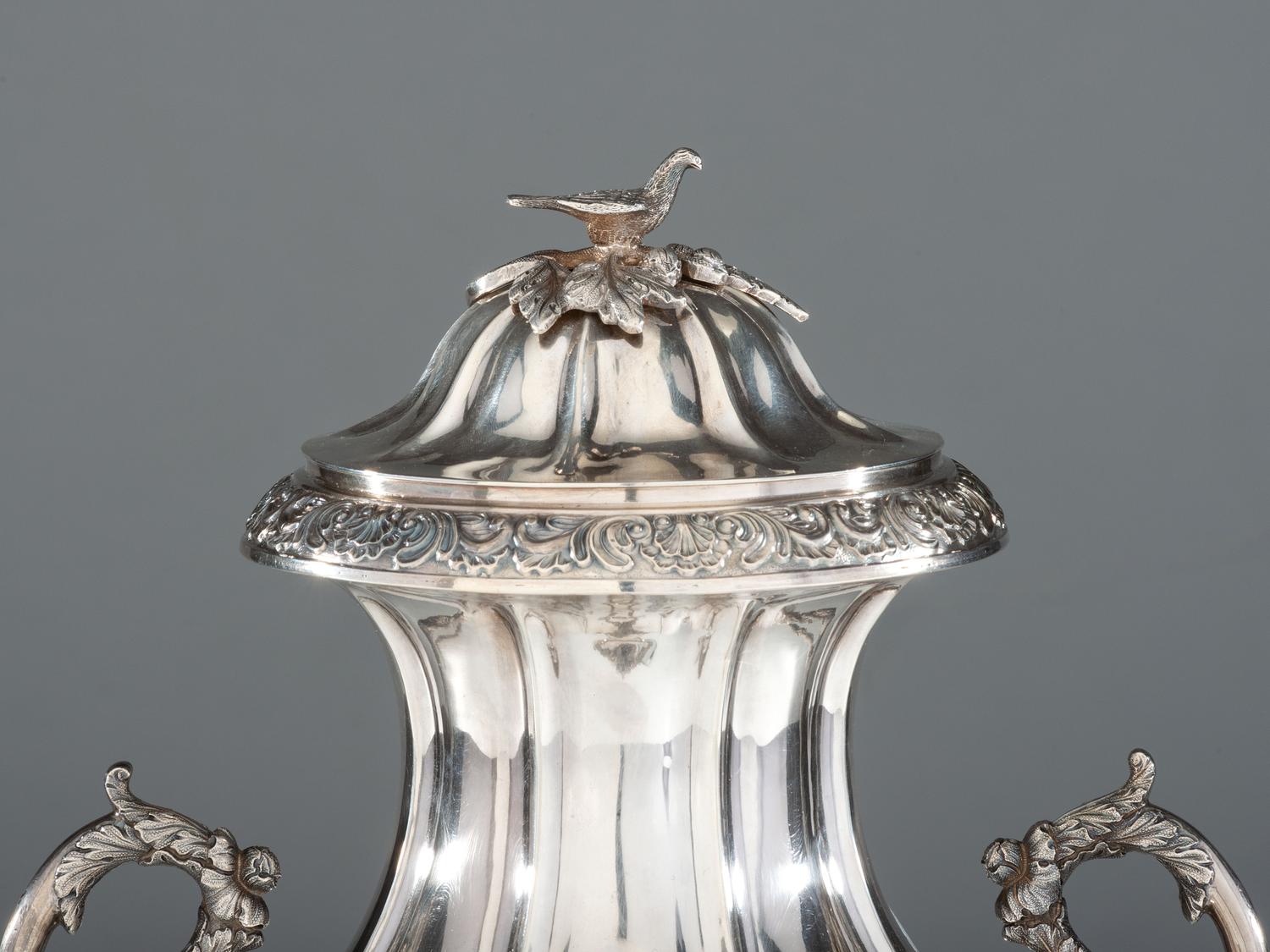 A Thomas Whartenby Coin Silver Five-Piece Tea and Coffee Service