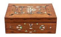 An Abalone Inlaid Workbox Width 10 1/2 inches. — 19TH CENTURY