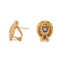 SAPPHIRE, DIAMOND, AND GOLD EARRINGS