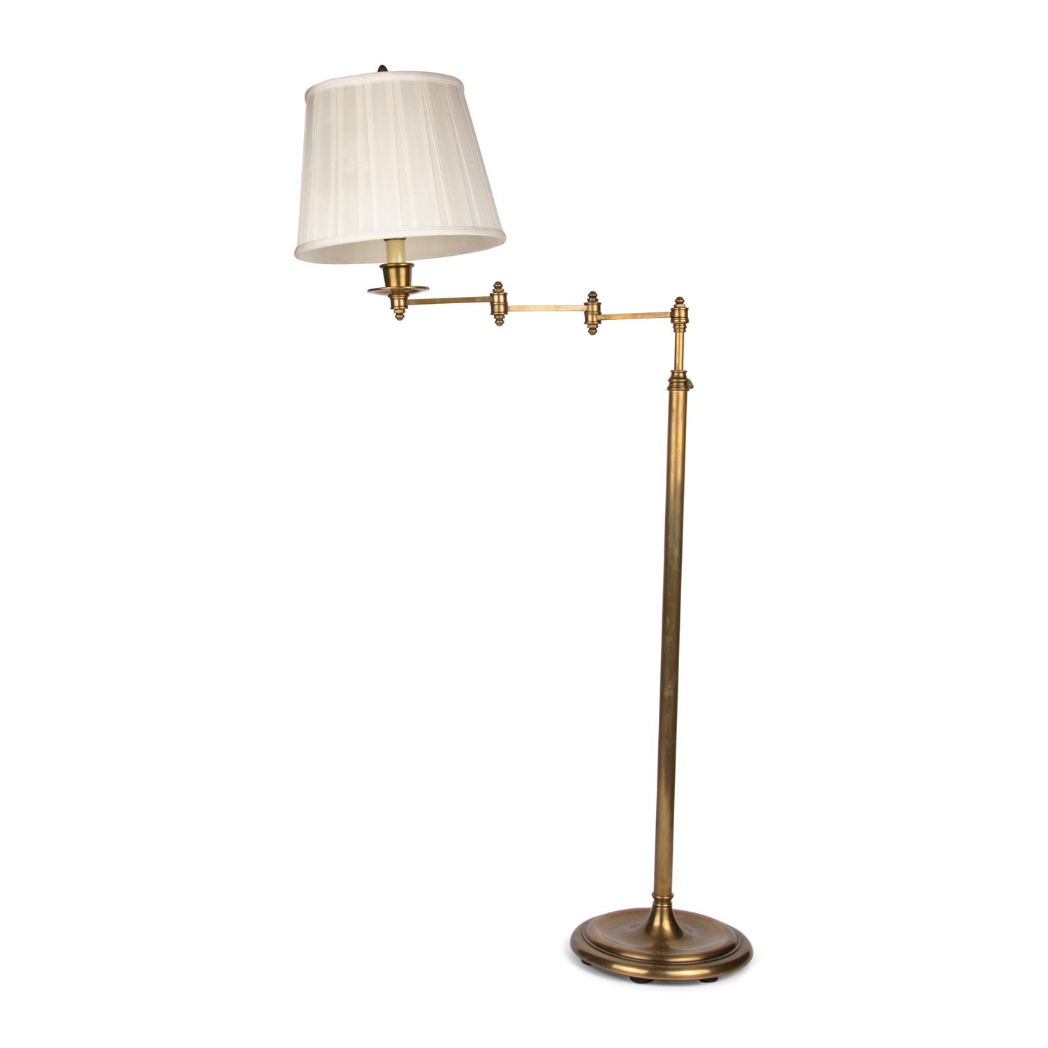A Cantilevered Brass Floor Lamp