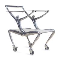 A Carrol Boyes Cast Aluminum Man Drinks Trolley
