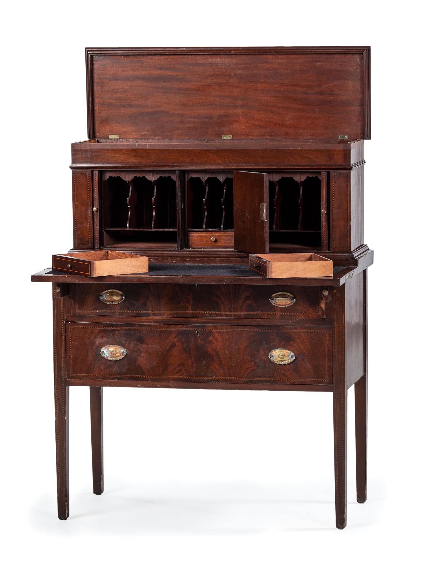A Federal Mahogany Tambour Desk