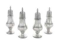A Set of Four English Silver Casters