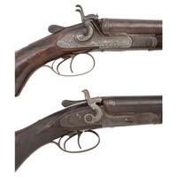 Pair of Antique Hammer Shotguns by Claybrough & Bros, and E.C. Green