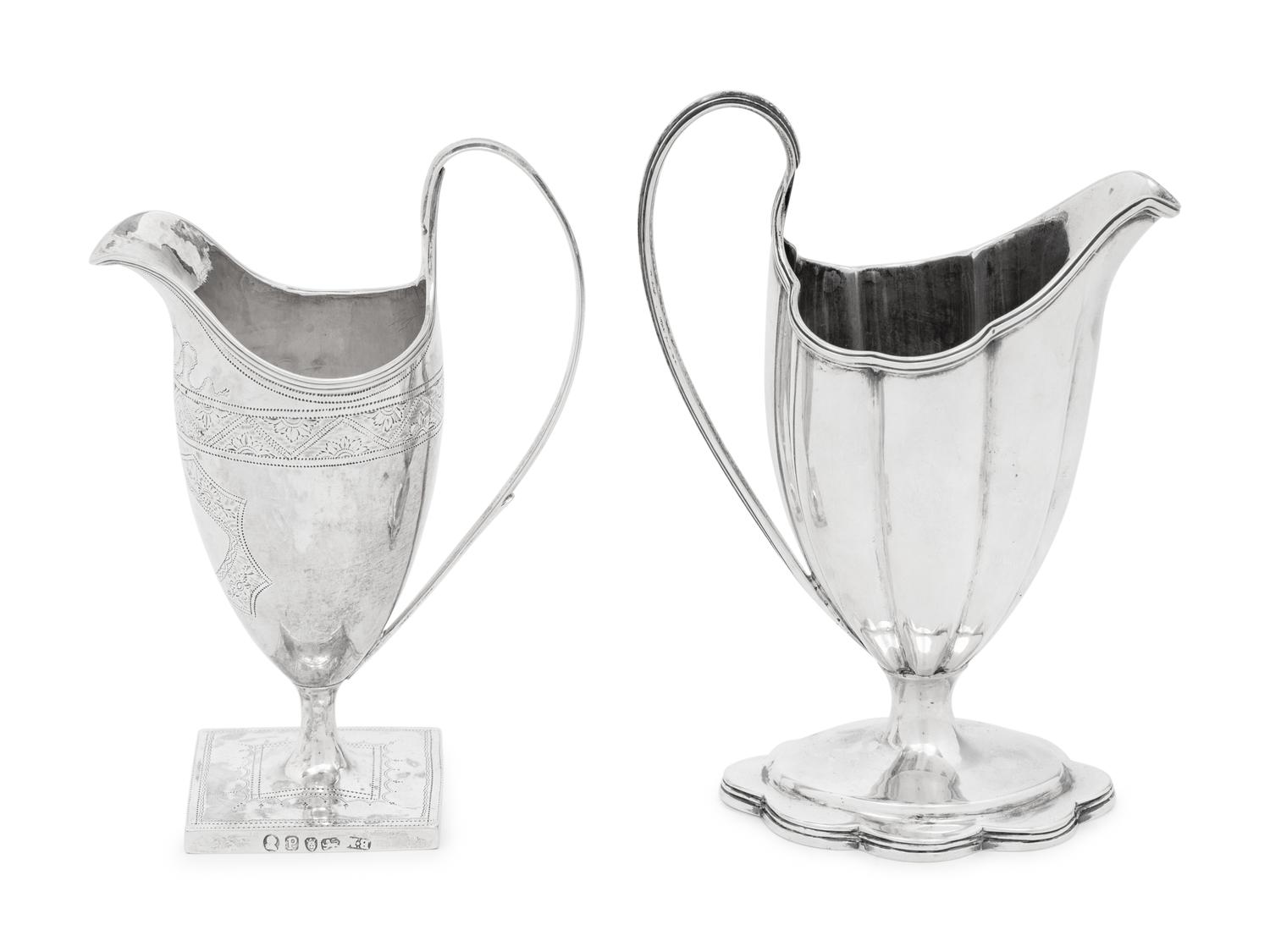 Two George III Silver Creamers
