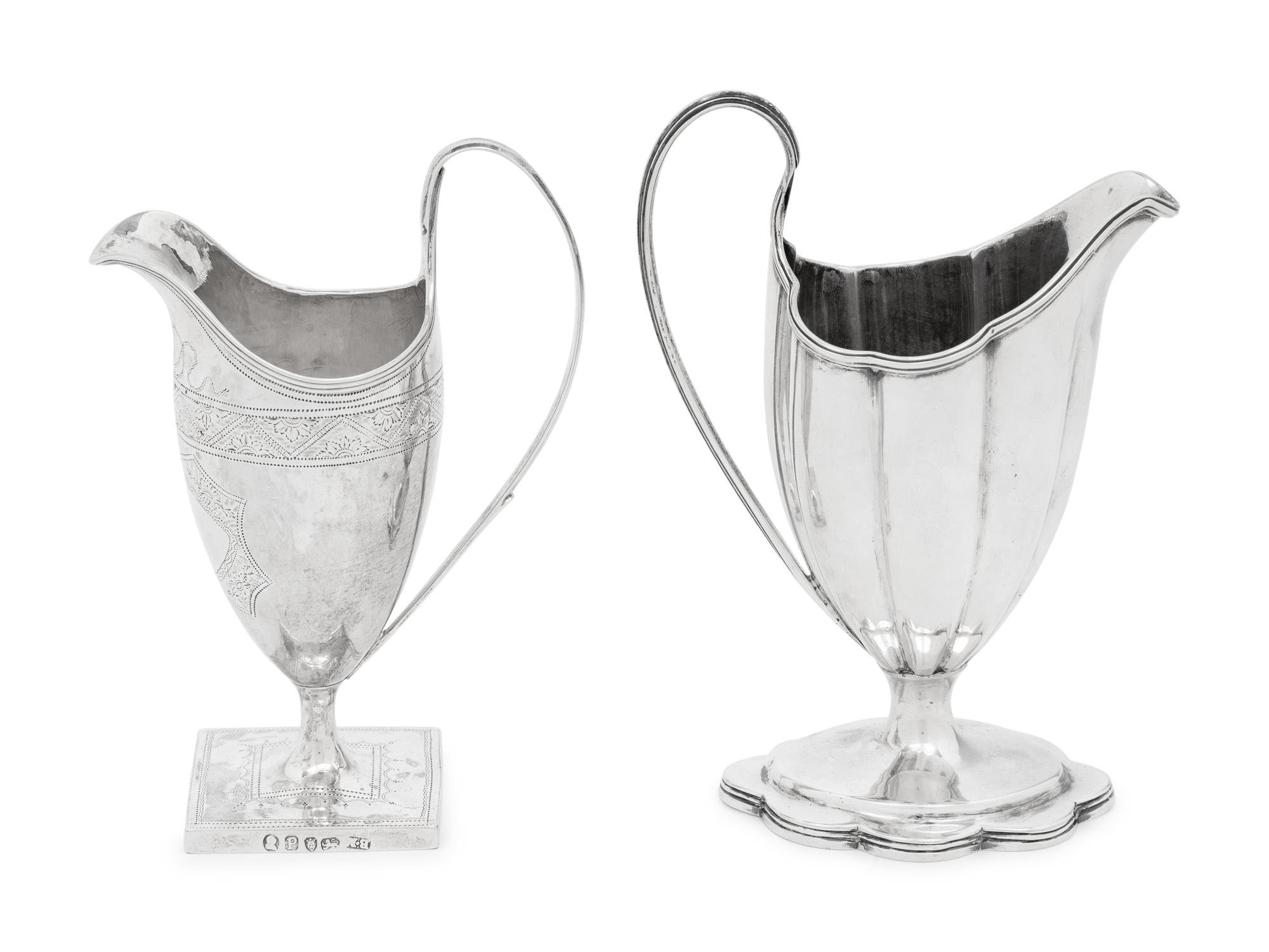 Two George III Silver Creamers