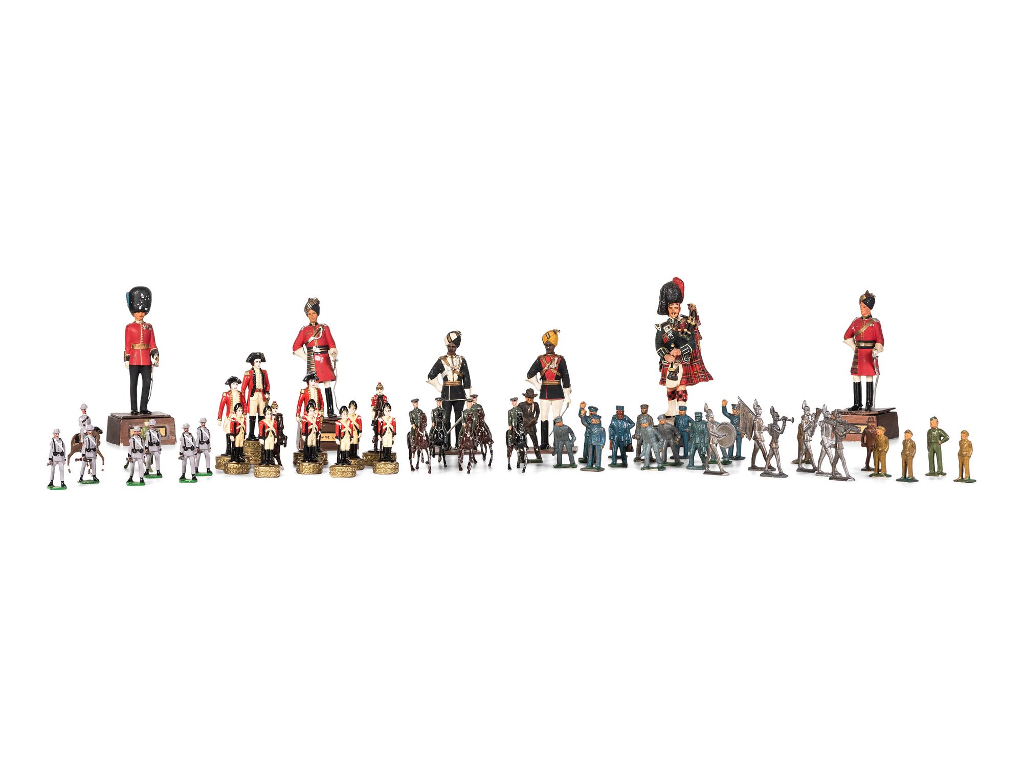 Fifty-Six Painted Lead and Cast Metal Soldiers