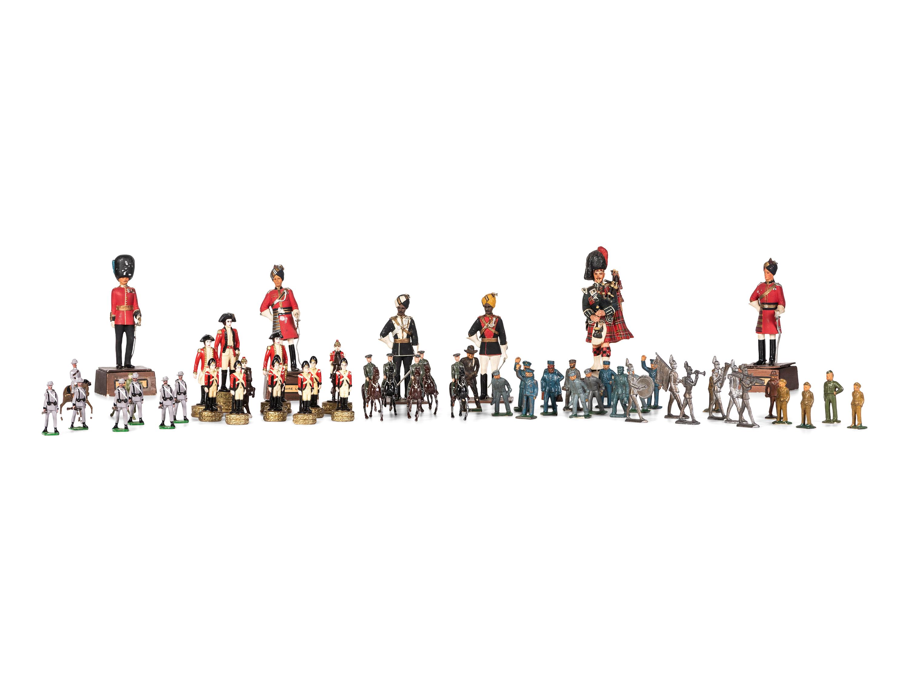 Fifty-Six Painted Lead and Cast Metal Soldiers