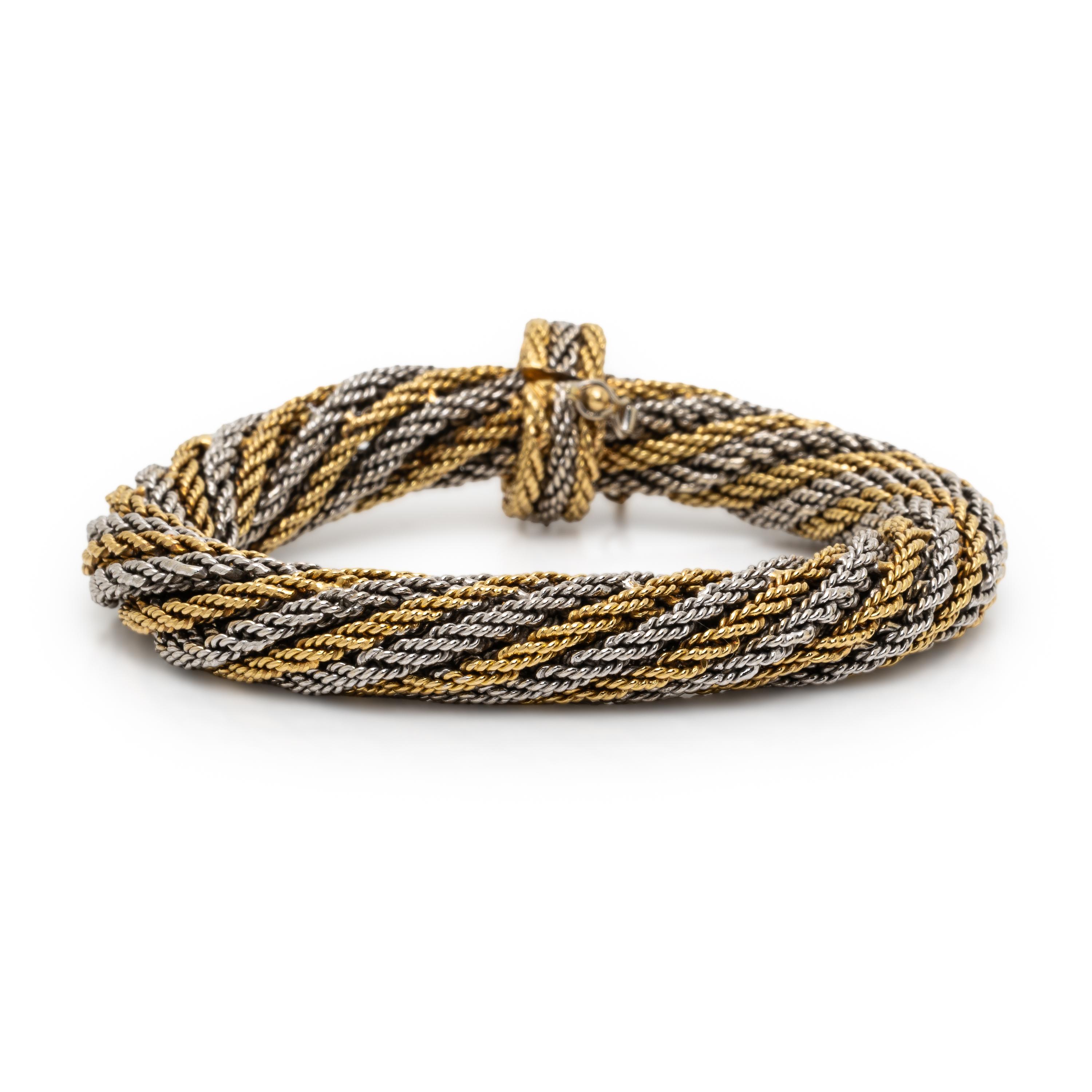 Bicolor Gold Twisted Bracelet