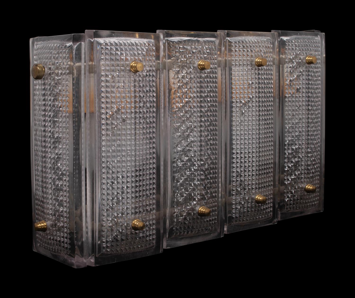 An Orrefors Rectangular Hanging Four-Light Fixture