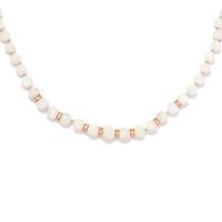 OPAL AND DIAMOND BEAD NECKLACE