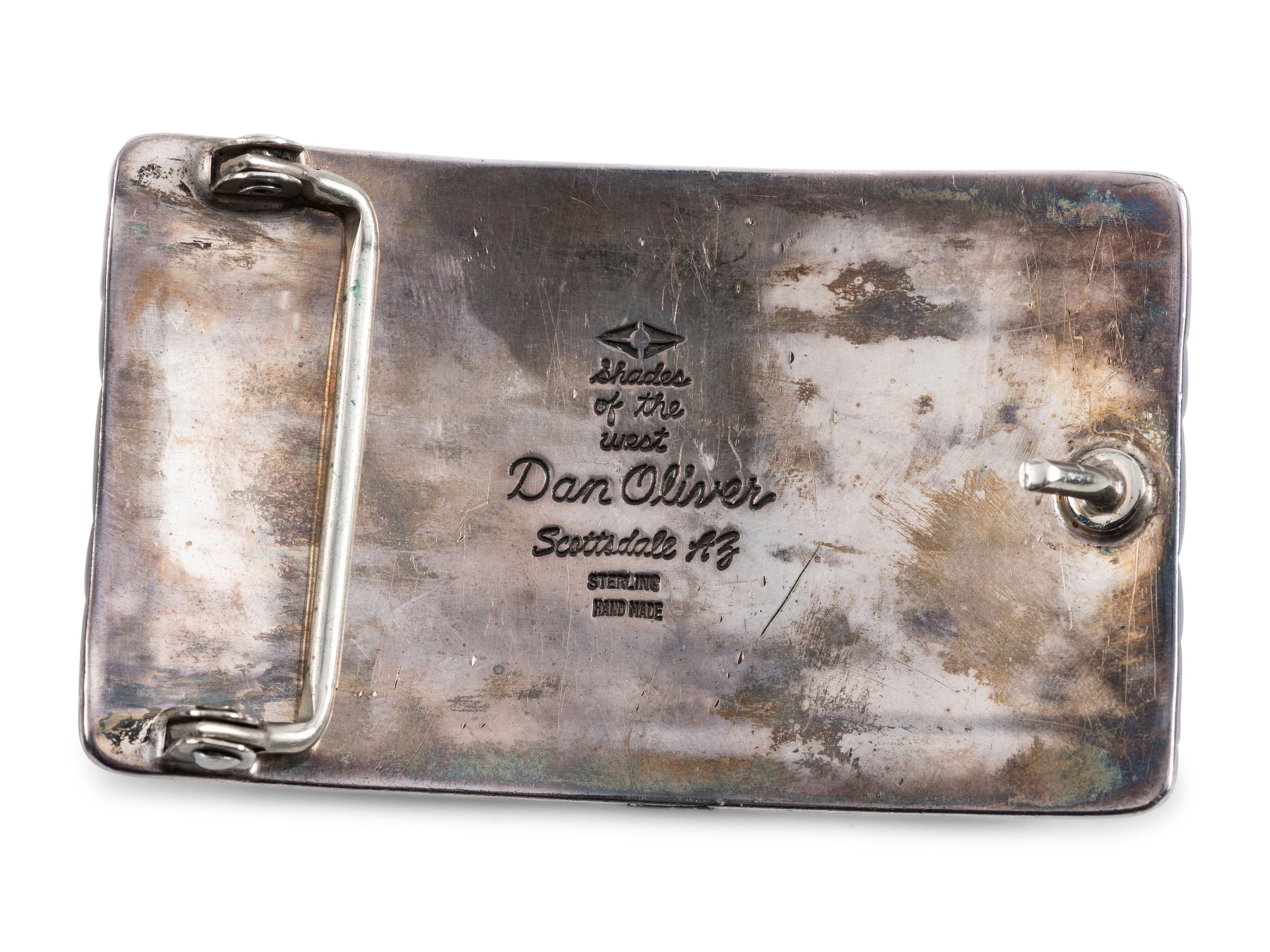 Navajo Sterling Silver Belt Buckles, with Inlay